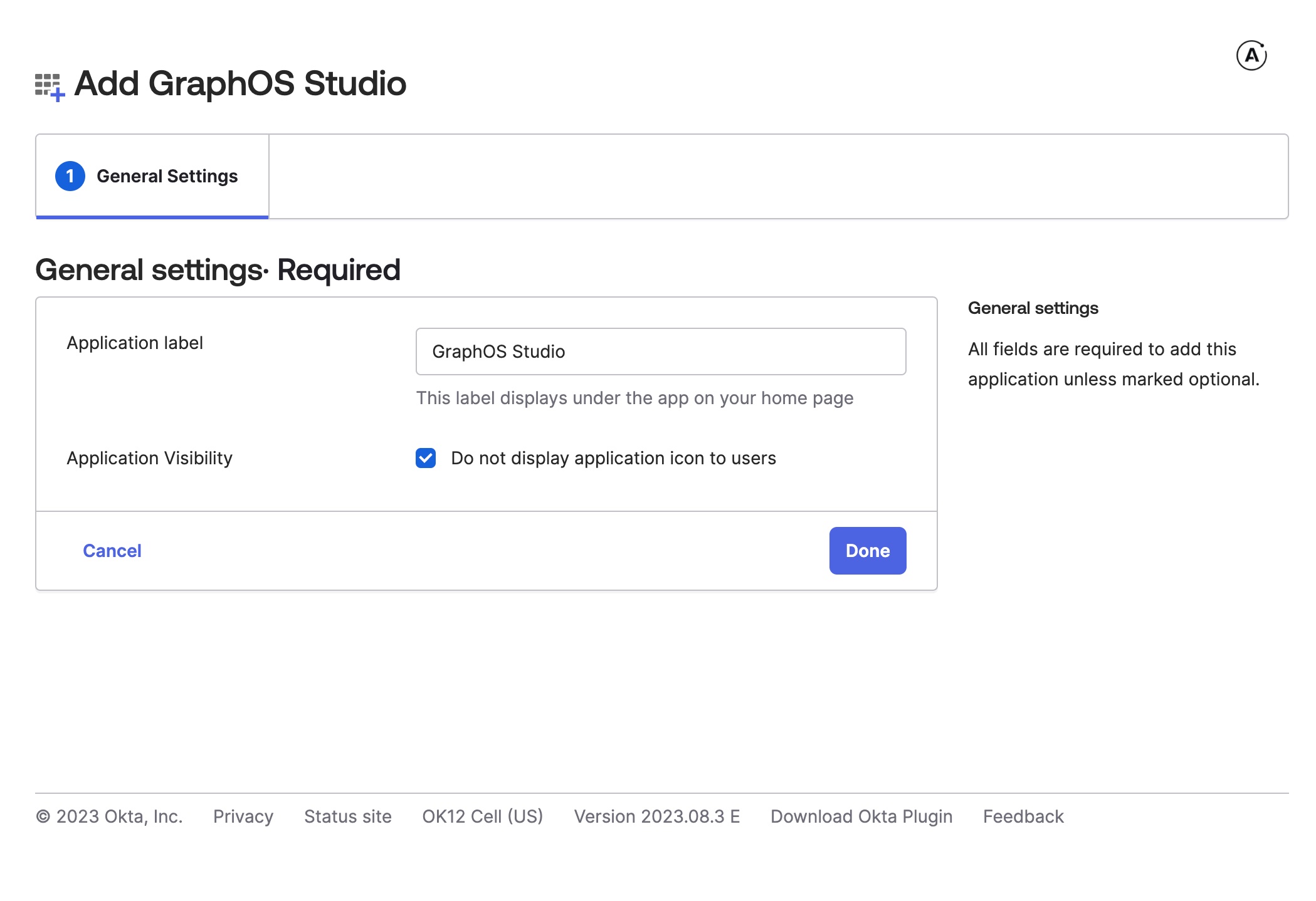 GraphOS Studio Okta integration general settings
